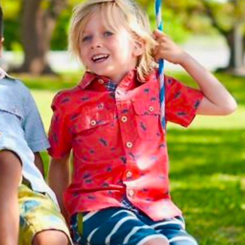 Matilda Jane Joanna Gaines Collection Horsing Around Boys Button Up Shirt - Sz 6